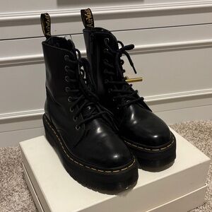 Dr. Martens Black Leather Combat Boots